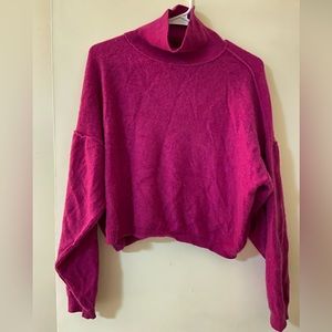 Free People cropped cashmere sweater—pink!